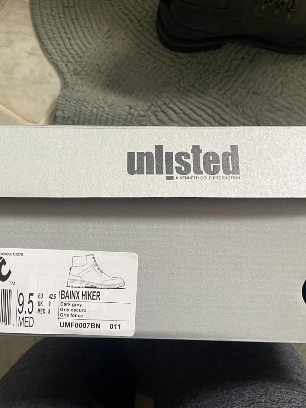 Unlisted by Kenneth Cole Men's Bainx Hiker Boots Dark Grey 9.5 NWT - Picture 7 of 7